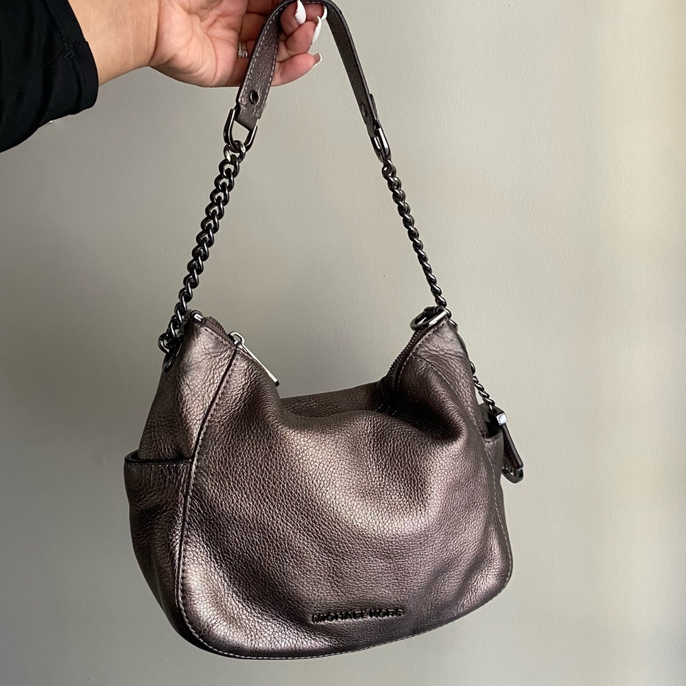 Michael Kors leather metallic shoulder bag